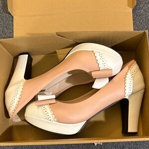 Chic Two-Tone Women's Heels